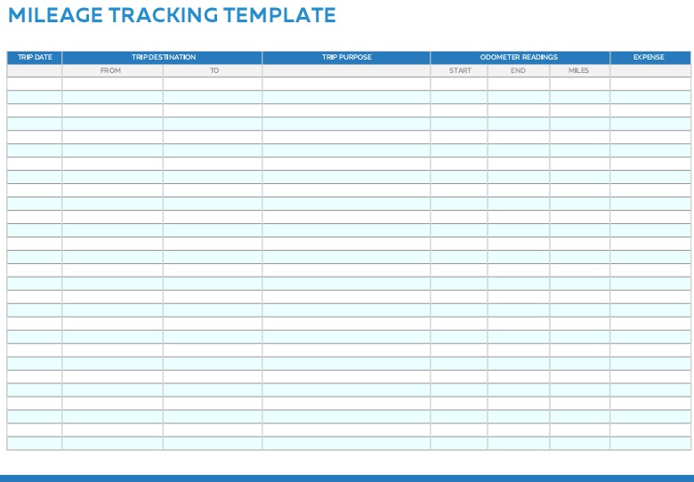mileage tracking template form