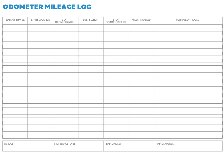 odometer mileage log
