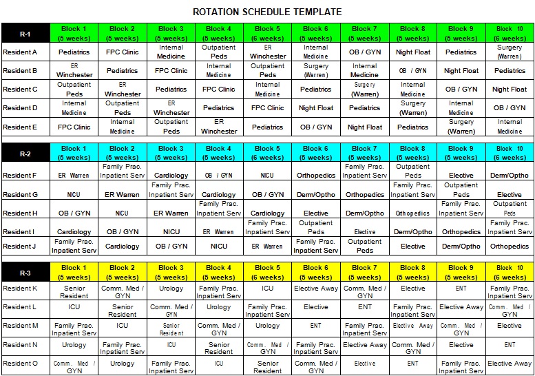 rotating schedule template 14