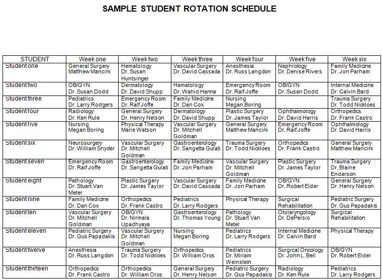 rotating schedule template 30