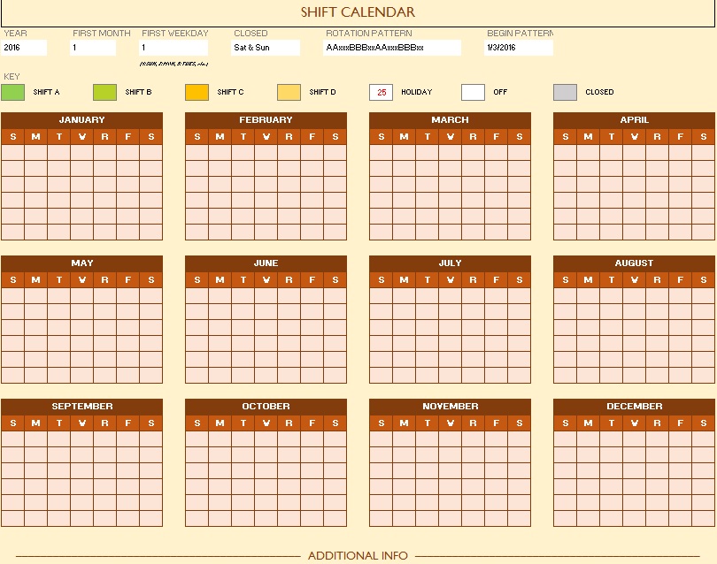 rotating schedule template 6