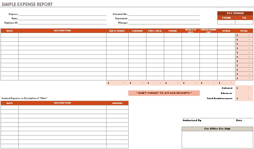 simple expense report
