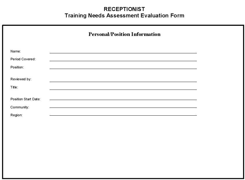 training assessment evaluation form example