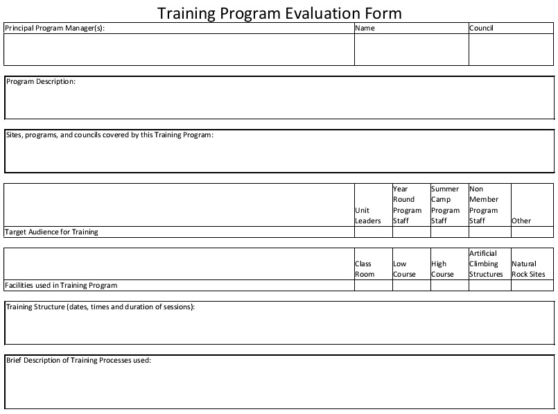 training program evaluation form example