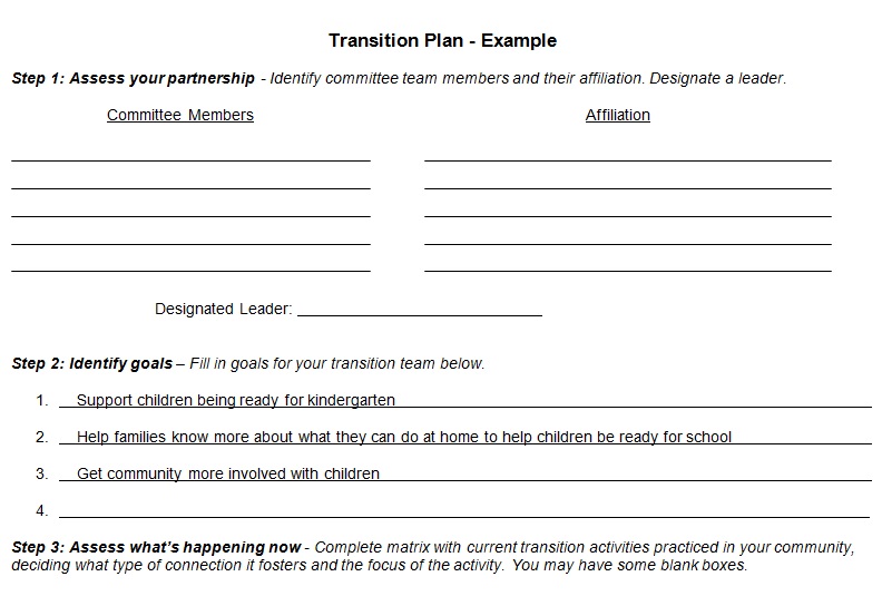 transition plan template 14