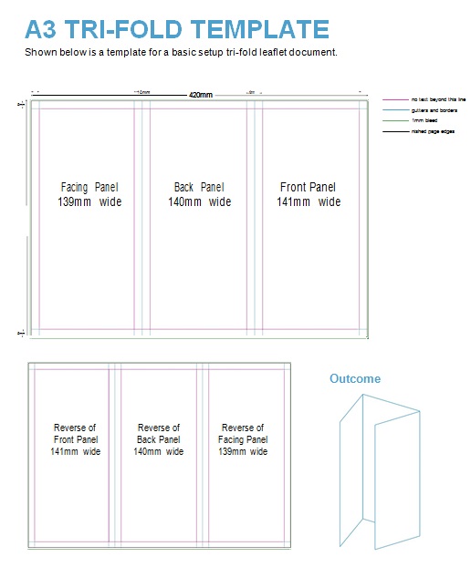a3 tri fold pamphlet template