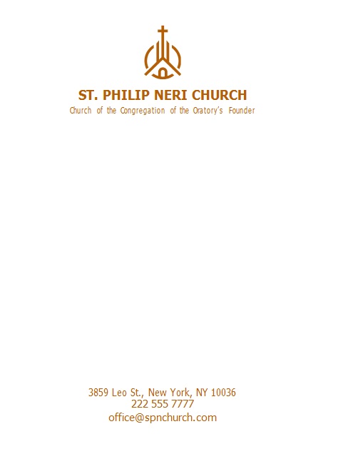 church letterhead design template