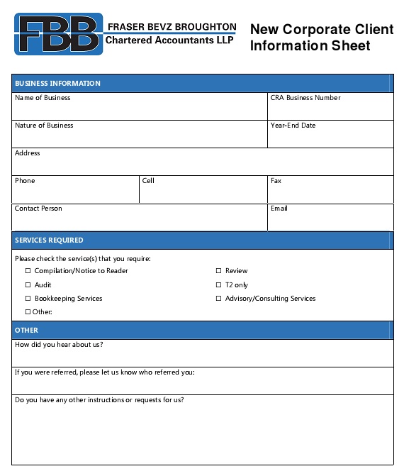 client information sheet template 4