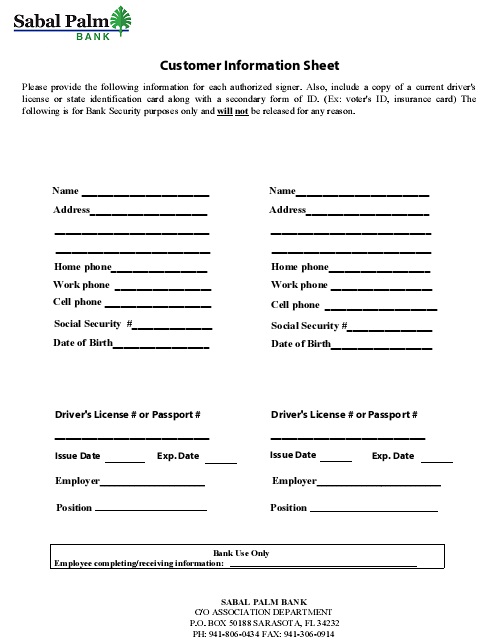 client information sheet template 6