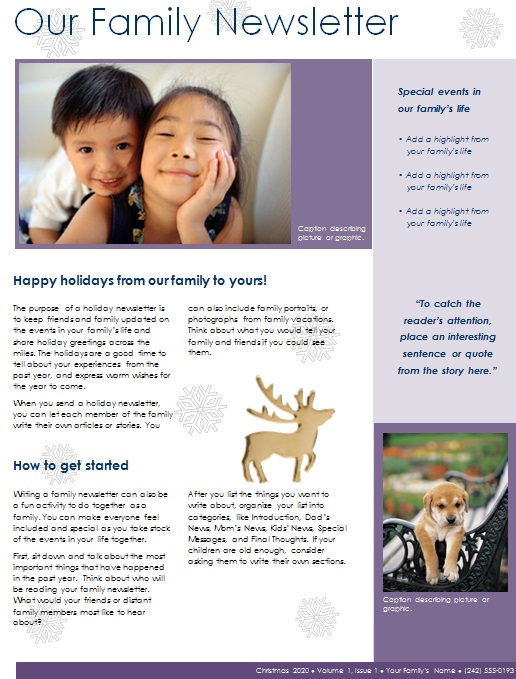 family newsletter template 2