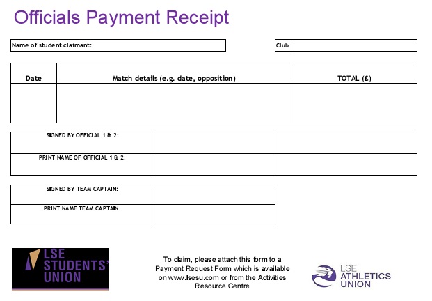 officials payment receipt