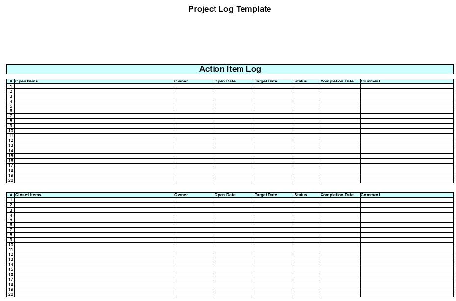 project management decision log template