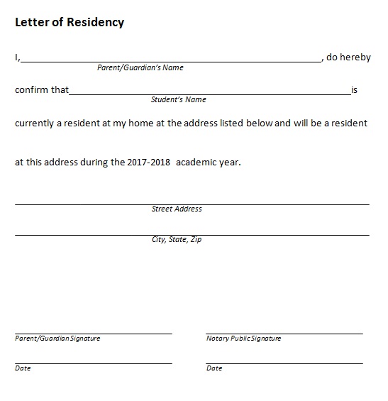 proof of residency letter 2