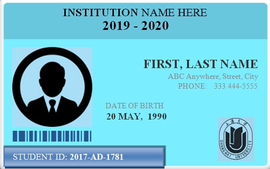 student id card template 5