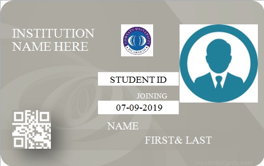 student id card template 8