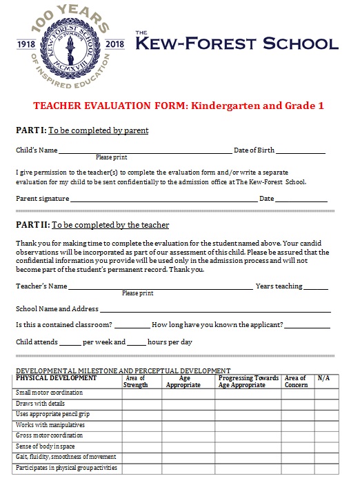 teacher evaluation form 14