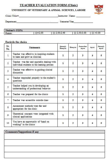 teacher evaluation form 30