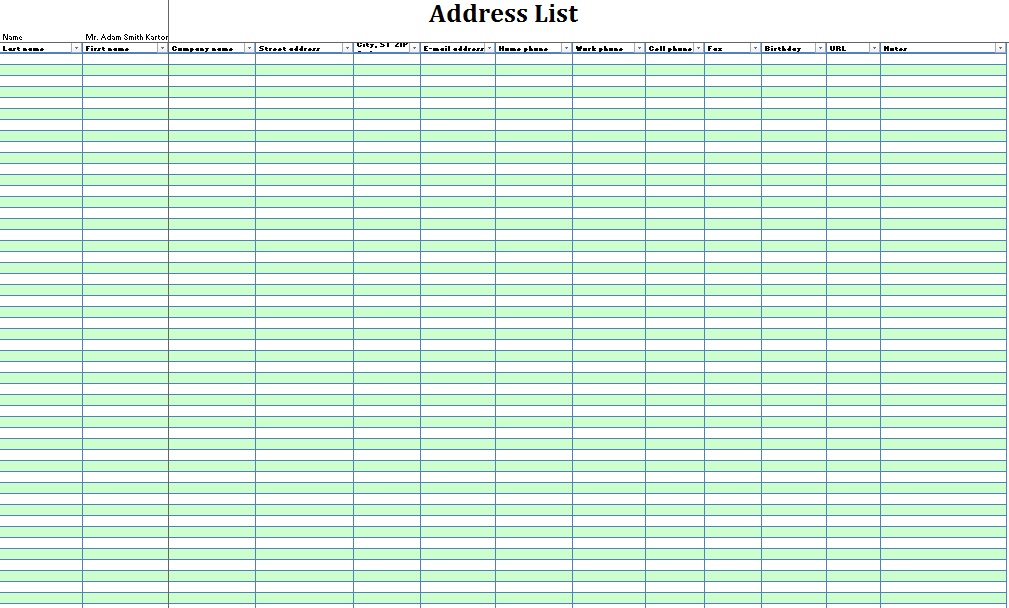address book template 2