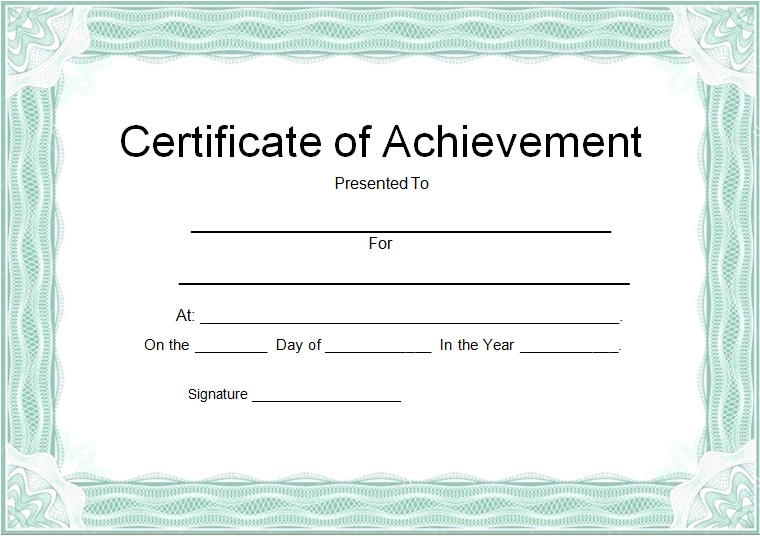 certificate of achievement template 16