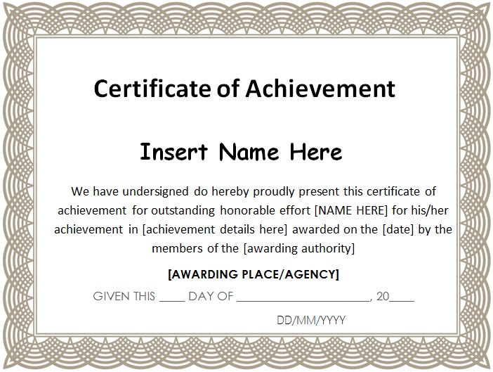 certificate of achievement template 18