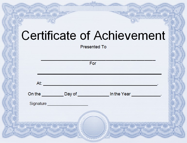 certificate of achievement template 26