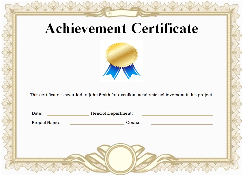 certificate of achievement template 28