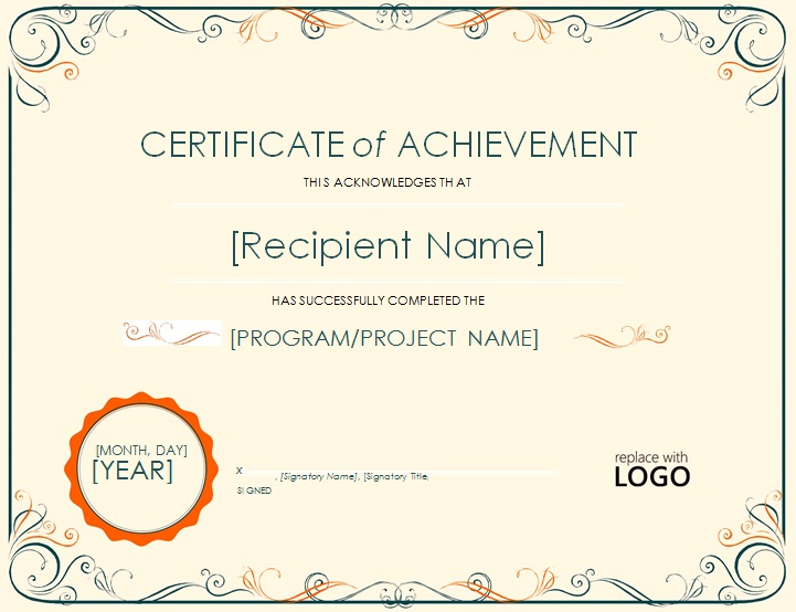 certificate of achievement template 3