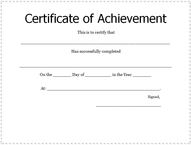 certificate of achievement template 9