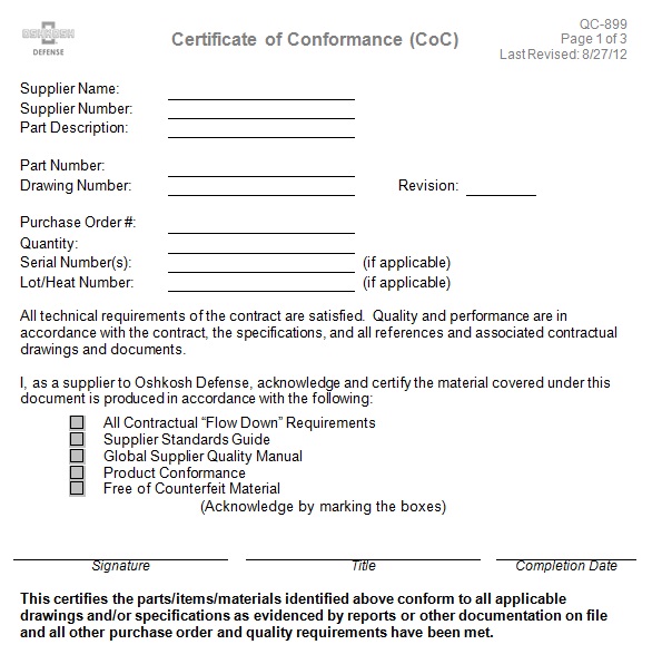 certificate of compliance template 3
