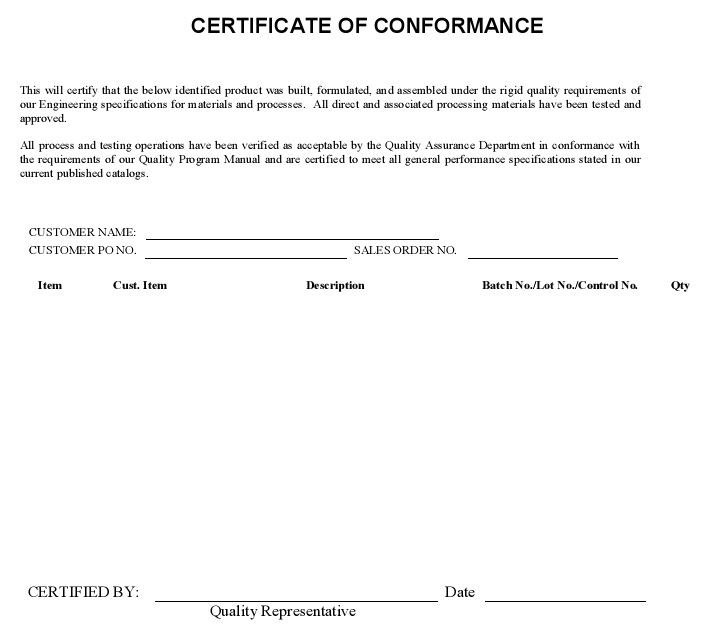certificate of compliance template 35