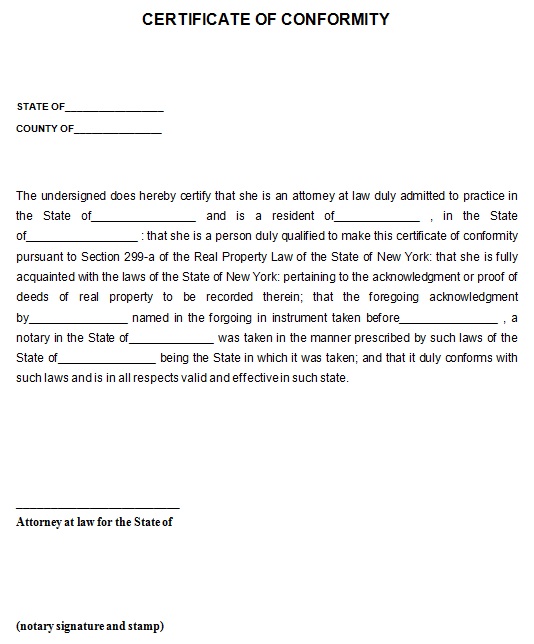 certificate of compliance template 5