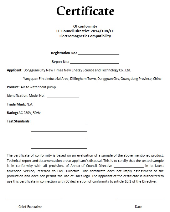 certificate of compliance template 9