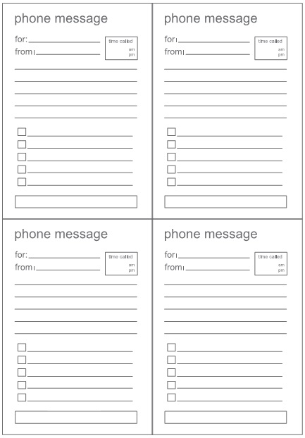 phone message template 31
