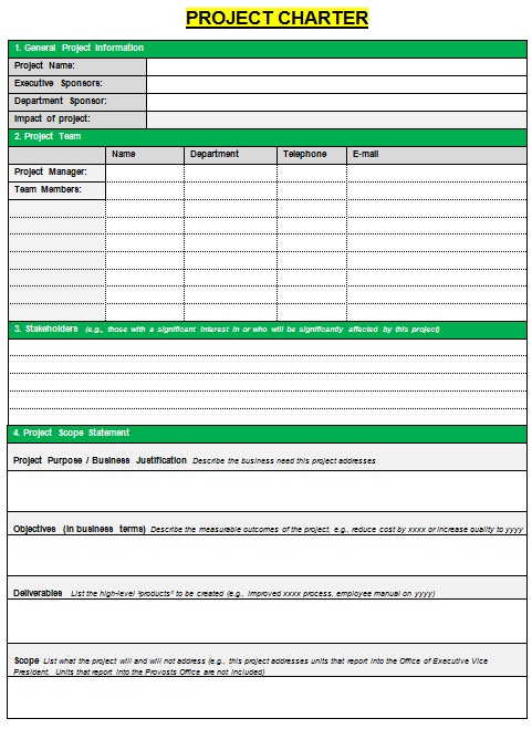 project charter template 10
