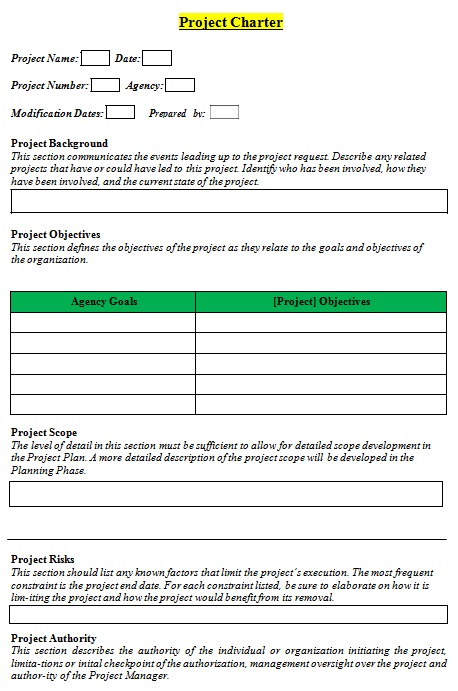 project charter template 2
