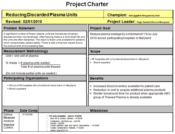 project charter template 20