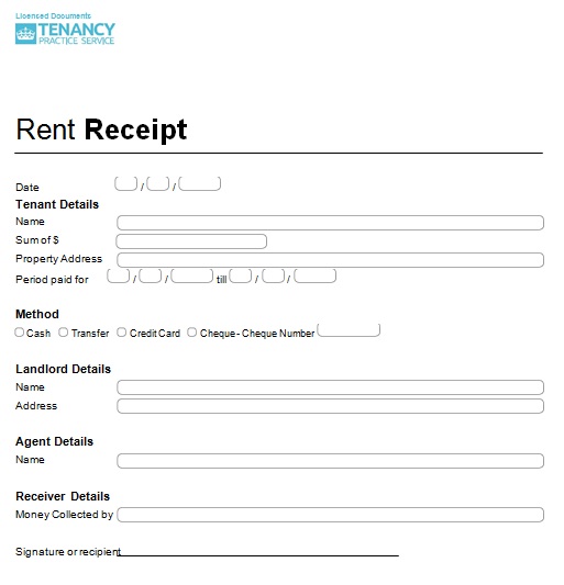 rent receipt template 13