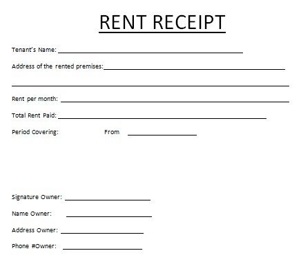 rent receipt template 31
