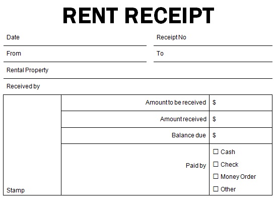 rent receipt template 33