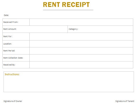 rent receipt template 36