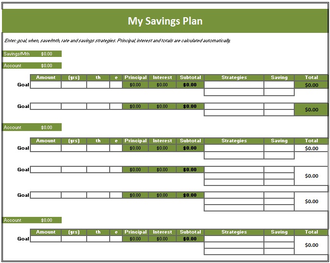 savings goal tracker template 2