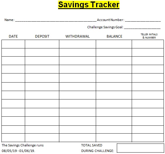 savings goal tracker template 31