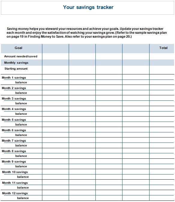 savings goal tracker template 35