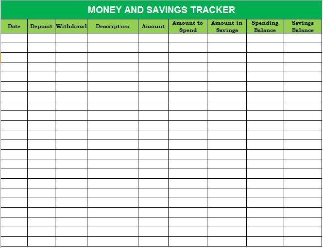 savings goal tracker template 5