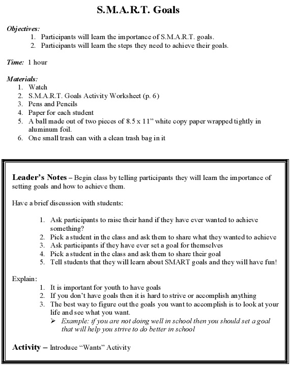 smart goals worksheet template 18