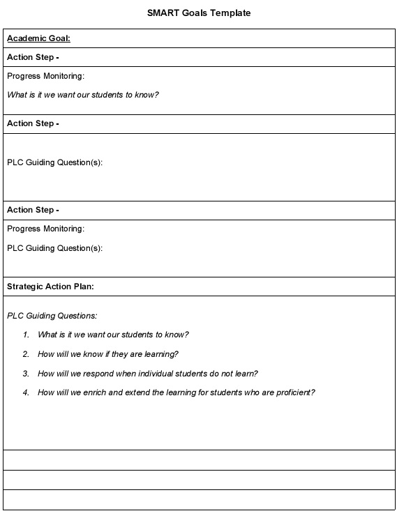 smart goals worksheet template 32