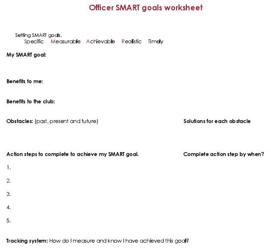 smart goals worksheet template 8