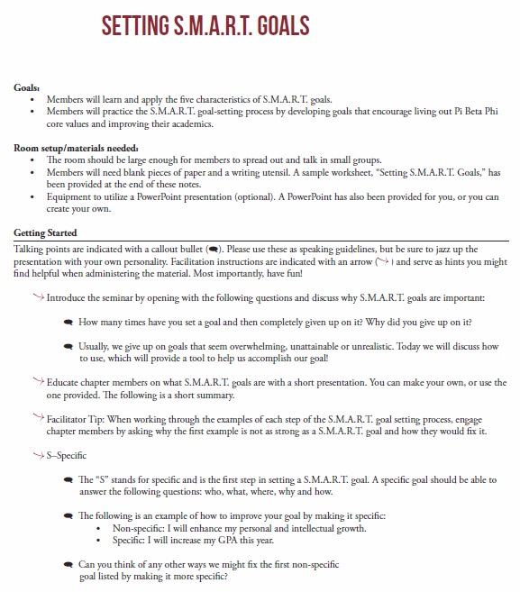 smart goals worksheet template 9