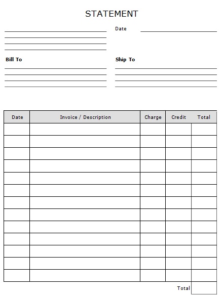 account statement template 21