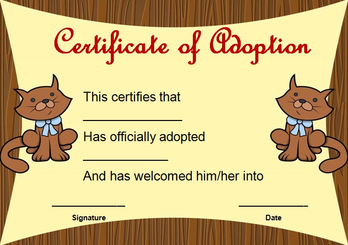 adoption certificate template 13